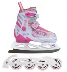 Роликовые коньки-трансофрмеры для девочек PW-232-B 29 розовые купить в Минске.
