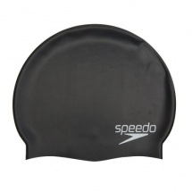Шапочка для плавания силиконовая Speedo Plain Flat Черная купить в Минске.