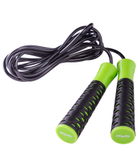 Скакалка STARFIT RP-103 ПВХ с нескользящей ручкой, черный/зеленый, 3,05м купить в Минске.
