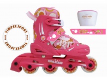 Ролики  раздвижные розовые VIMPEX SPORT PW-121H для девочек (розовый) купить в Минске.