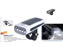 Велофара на солнечных батареях с USB выходом JY-377 купить в Минске.